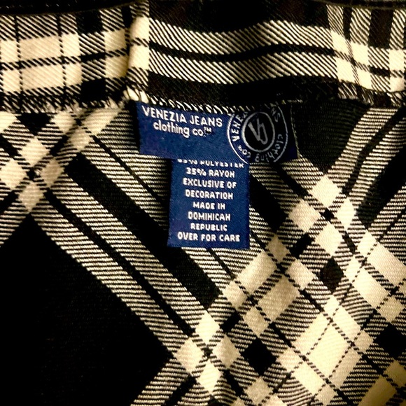 Vintage 90’s - Lane Bryant/Venezia Black & White plaid Mini Skirt - Picture 3 of 5